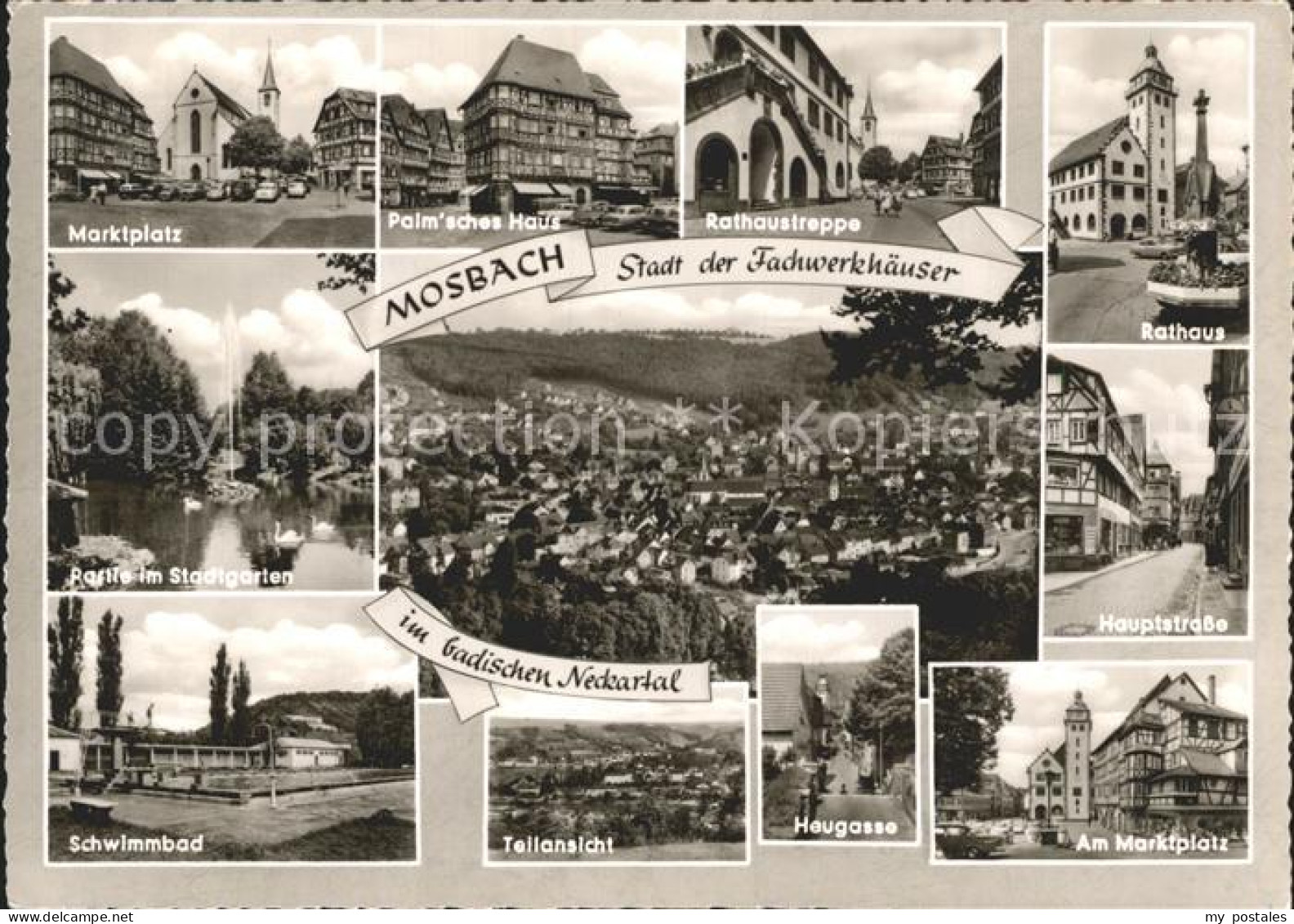 72217815 Mosbach Baden Rathaus Rathaustreppe Hauptstrasse Marktplatz Mosbach - Mosbach