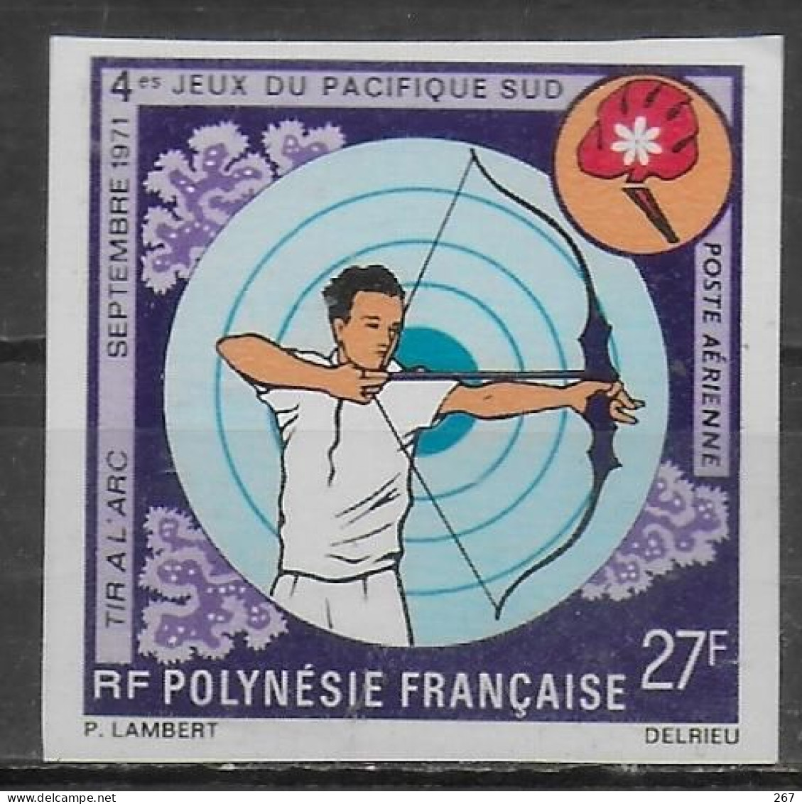 POLYNESIE FRANCAISE  PA  53 * *  NON DENTELE  Tir A L Arc - Bogenschiessen