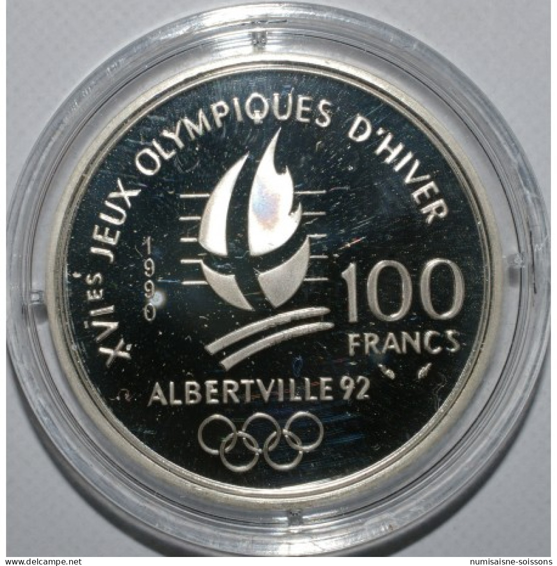 XVIe JEUX OLYMPIQUES D'HIVER - 100 FRANCS 1990 - SKI ACROBATIQUE ET CHAMOIS - BE - 100 Francs