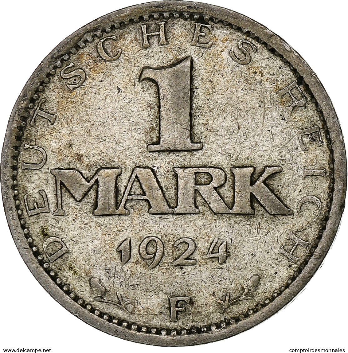 Allemagne, République De Weimar, Mark, 1924, Stuttgart, TB+, Argent, KM:42 - 1 Mark & 1 Reichsmark