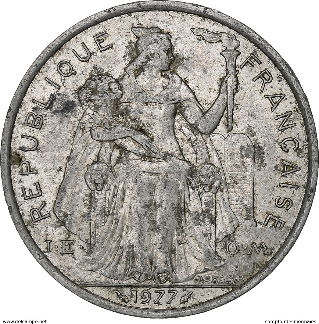 Polynésie Française, 5 Francs, 1977, Paris, TTB, Aluminium, KM:12 - Französisch-Polynesien