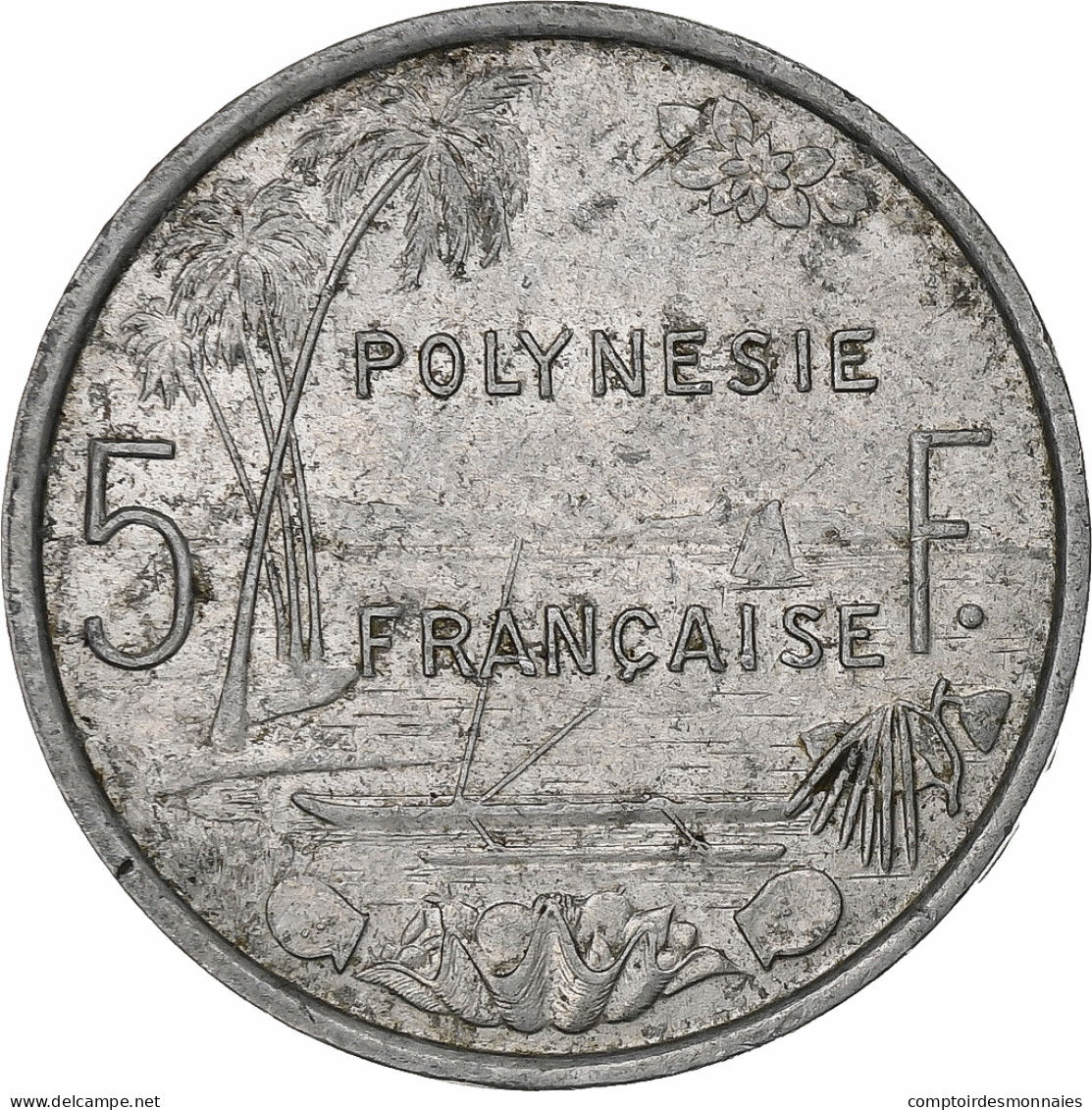 Polynésie Française, 5 Francs, 1977, Paris, TTB, Aluminium, KM:12 - Polynésie Française