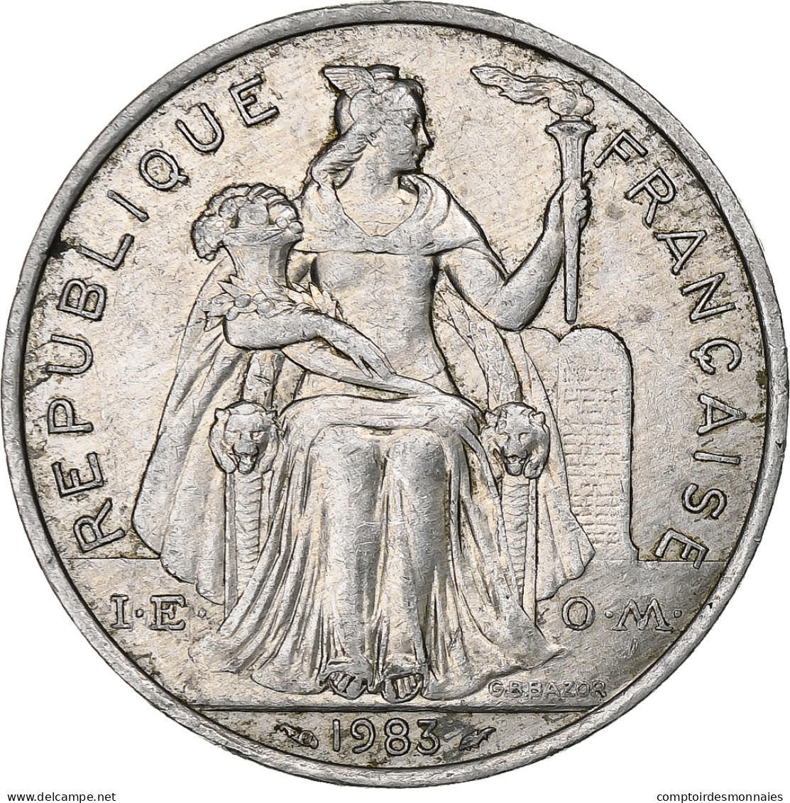 Nouvelle-Calédonie, 5 Francs, 1983, Paris, Aluminium, TB+, KM:16 - Nueva Caledonia