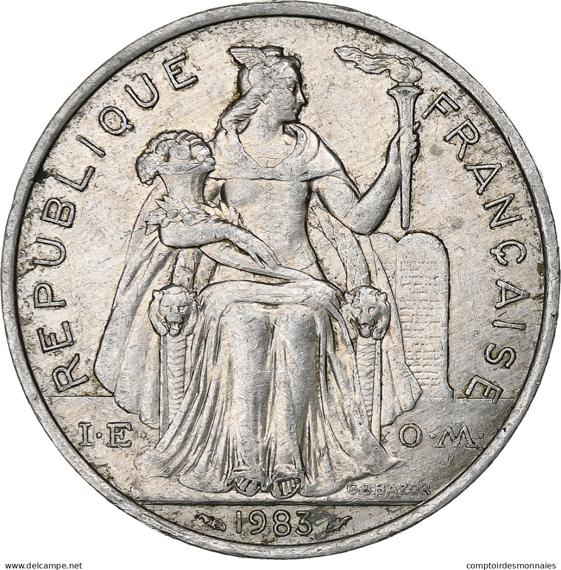 Nouvelle-Calédonie, 5 Francs, 1983, Paris, Aluminium, TB+, KM:16 - Nouvelle-Calédonie