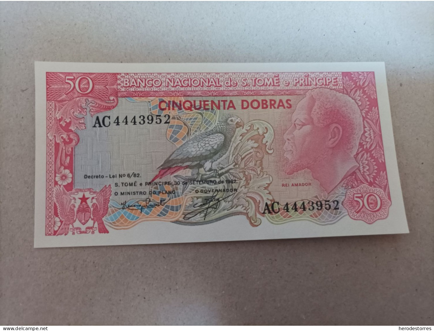 Billete De Santo Tome Y Príncipe De 50 Dobras, Año 1982, UNC - Sao Tome En Principe