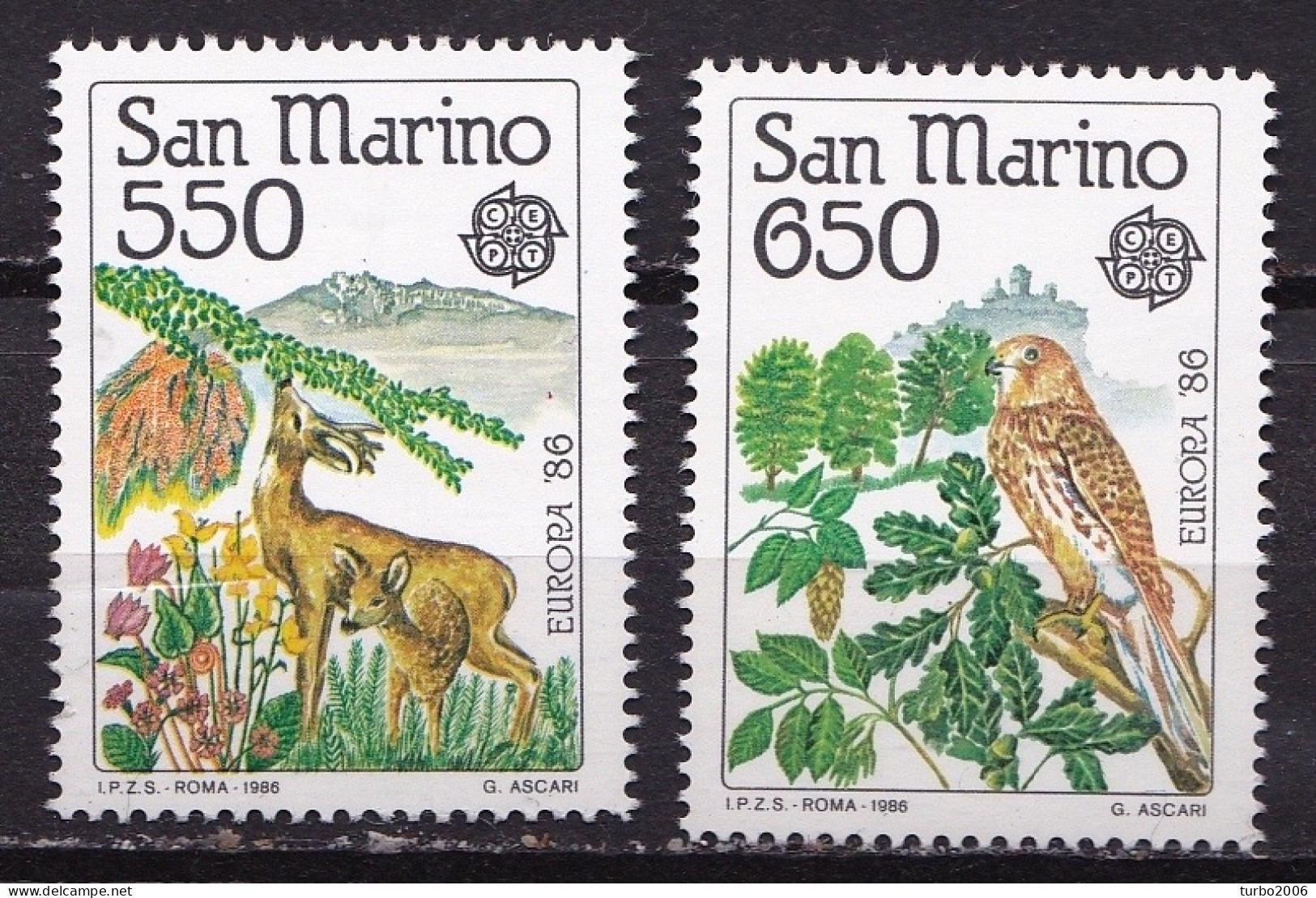 SAN MARINO 1986 Europe CEPT Environment Protection MNH Set Michel 1339 / 1340 - Ungebraucht