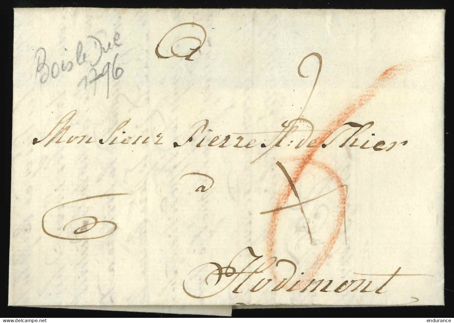 Belgique - Lettre Datée De Bois-le-Duc 1796 + "6" à La Craie Rouge Pour Hodimont - 1794-1814 (French Period)