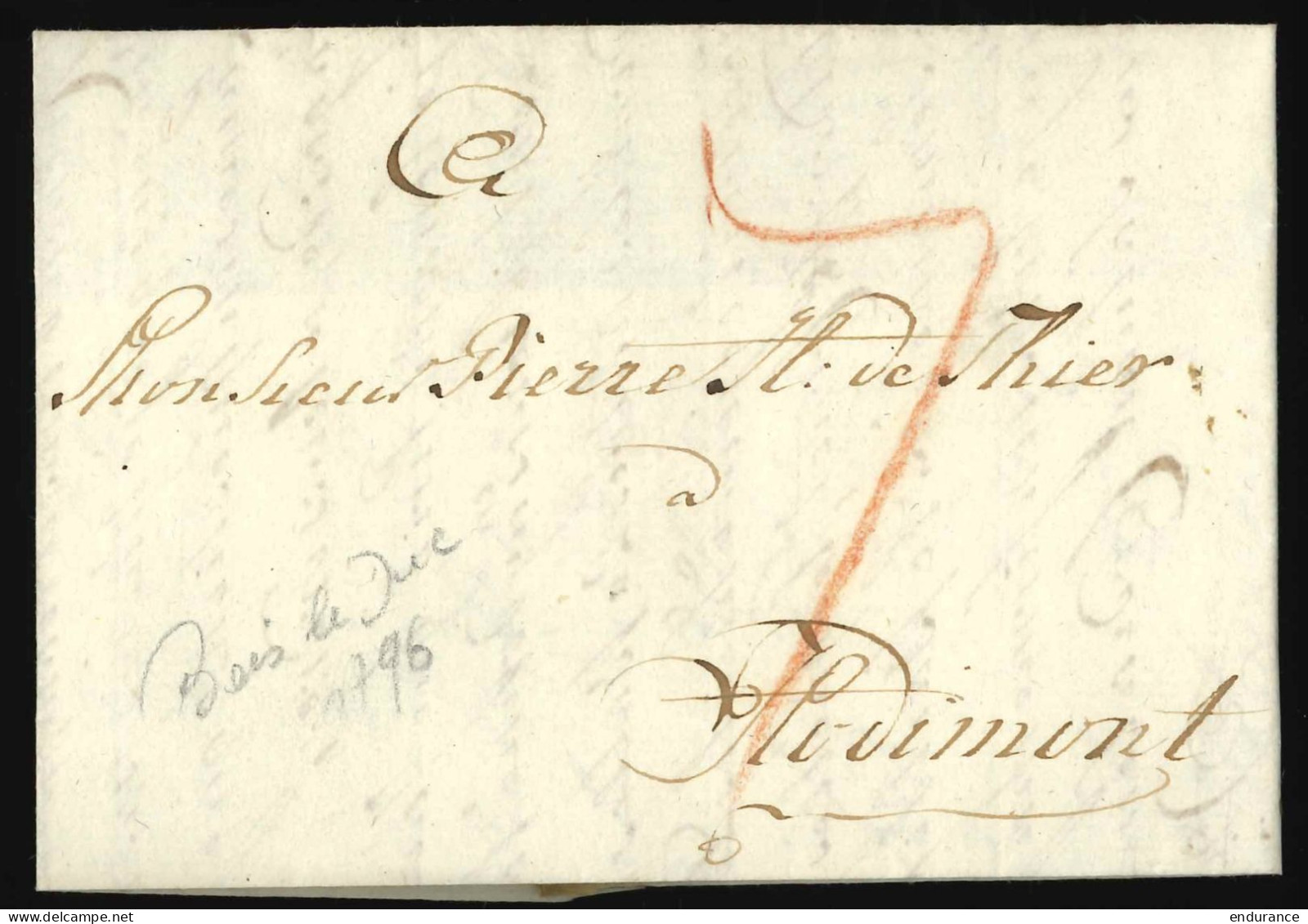 Belgique - Lettre Datée De Bois-le-Duc 1796 + "7" à La Craie Rouge Pour Hodimont - 1794-1814 (Periodo Francese)