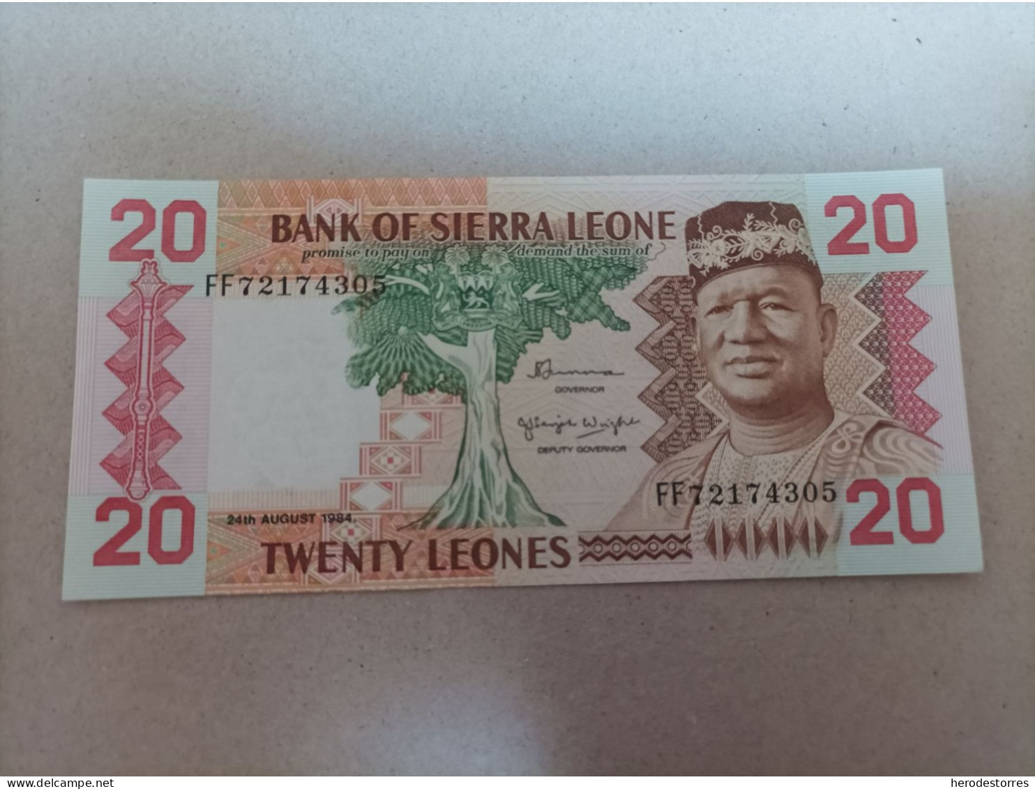 Billete De Sierra Leona De 20 Leones, Año 1984, UNC - Sierra Leona