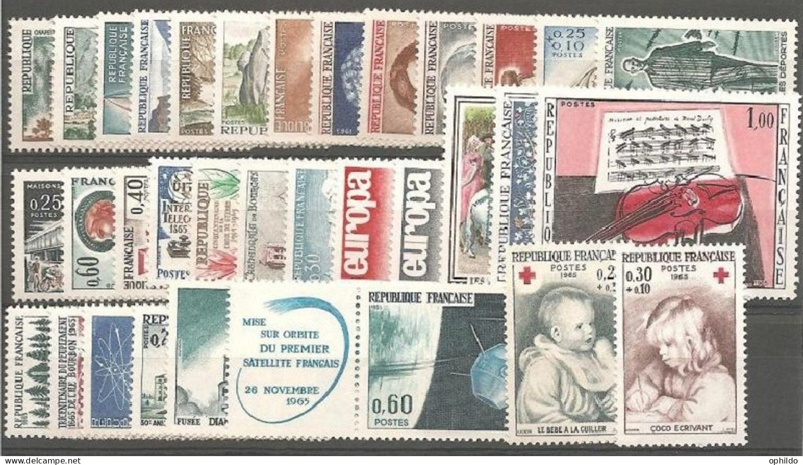 France  Année complete de 1960 à 1969  * *   TB   cote  425 euro environ