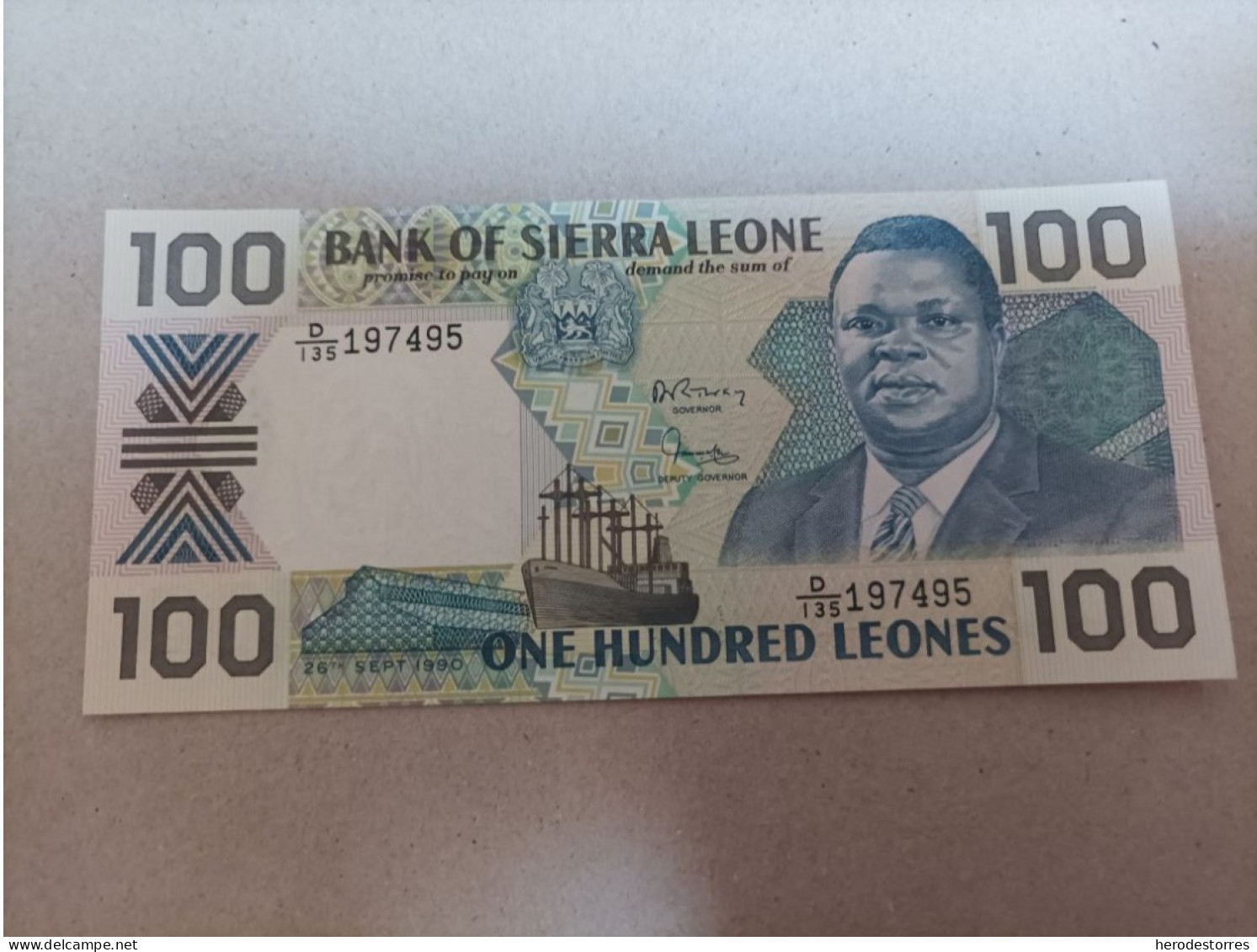 Billete De Sierra Leona De 100 Leones, Año 1990, UNC - Sierra Leona