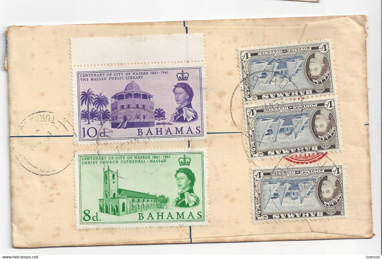 1966 Bahamas Registered Postal Staitonery Envelope Uprated With Addiitional Stamps To USA. See Scans For Details - Bahamas (1973-...)