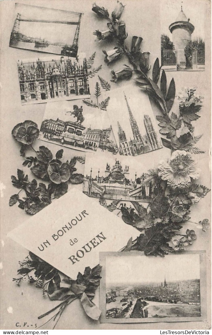 FRANCE - Rouen - Un Bonjour - Multi-vues - Monuments - Carte Postale Ancienne - Rouen