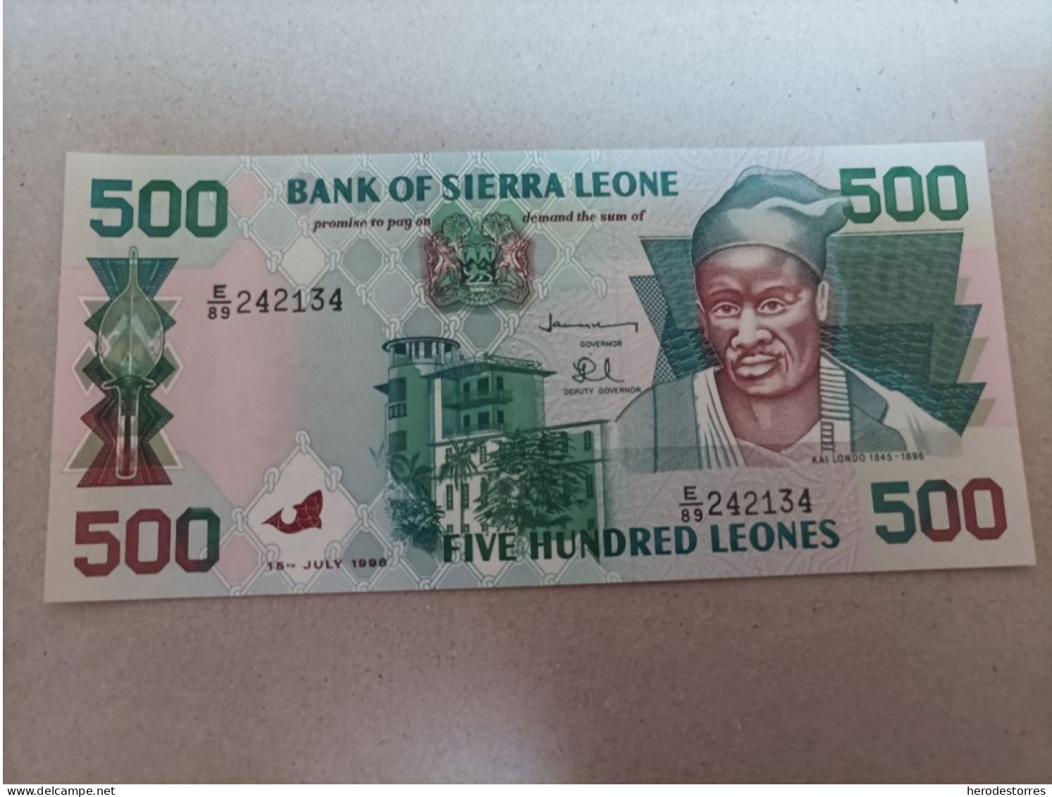 Billete De Sierra Leona De 500 Leones, Año 1998, UNC - Sierra Leona
