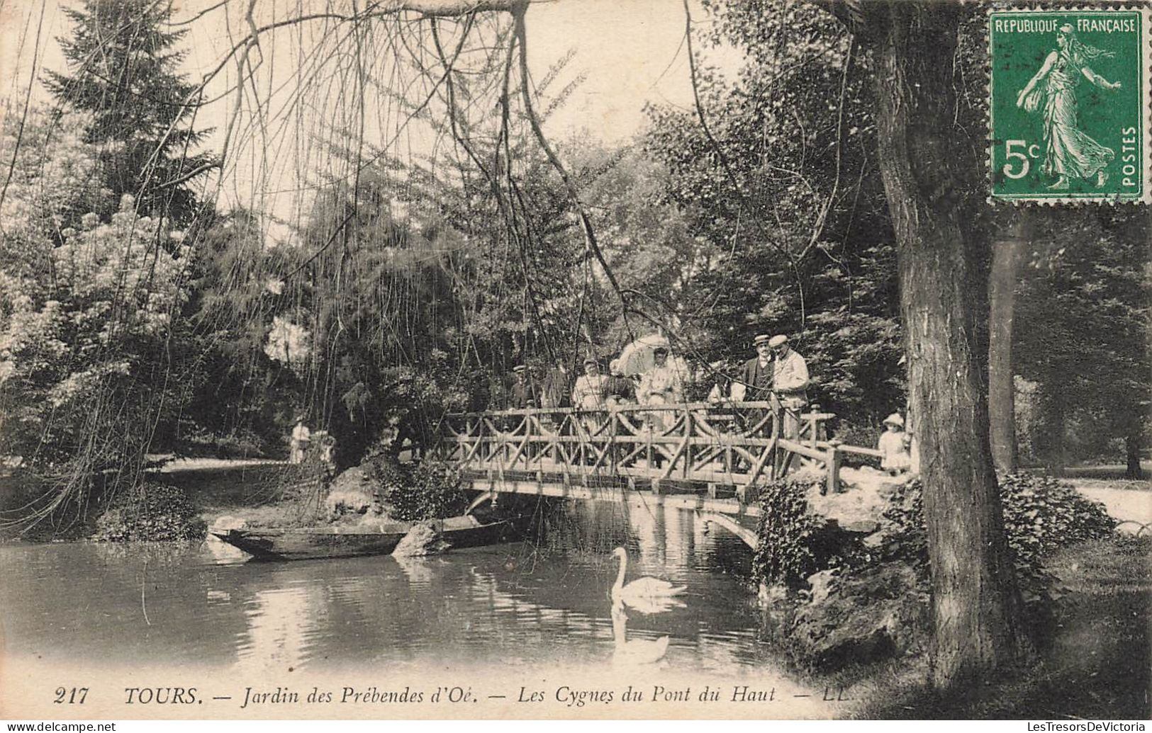 FRANCE - Tours - Jardin Des Prébendes D'Oë - Les Cygnes Du Pont Du Haut - LL - Carte Postale Ancienne - Tours