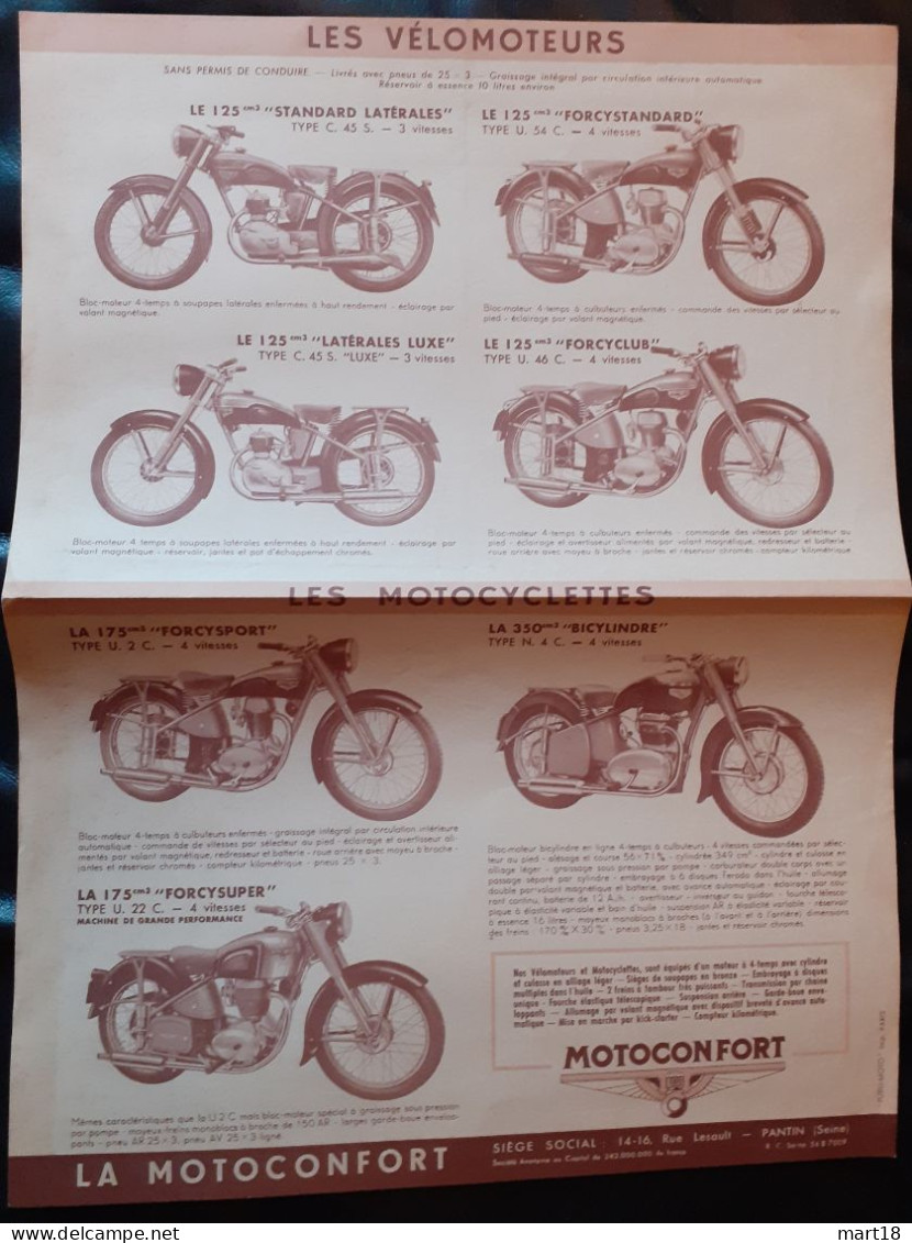 Publicité - Mobylette Moto - MOTOCONFORT - Années 1950 - - Motos