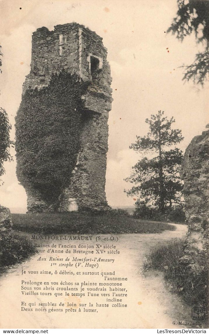 FRANCE - Montfort L'Amaury - Ruines De L'ancien Donjon Xè Siècle Et Tour D'Anne De Bretagne - Carte Postale Ancienne - Montfort L'Amaury