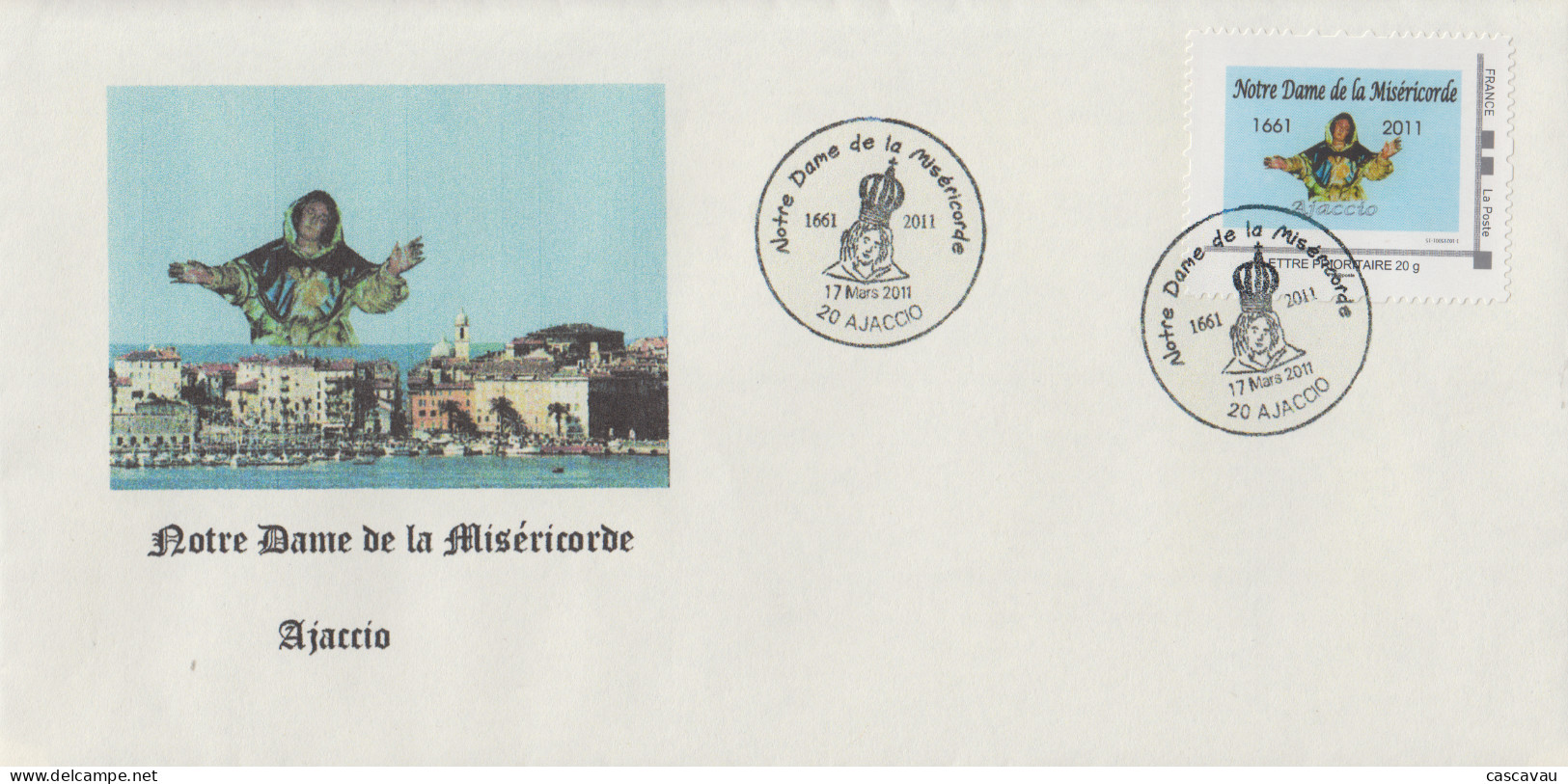 Enveloppe   FRANCE      NOTRE  DAME  DE   LA  MISERICORDE      AJACCIO    2011 - Andere & Zonder Classificatie