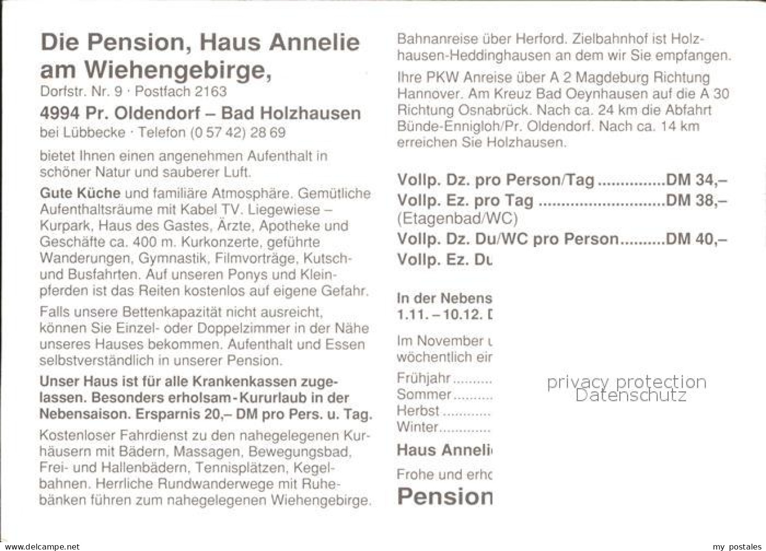 72041998 Bad Holzhausen Luebbecke Pension Haus Annelie Boerninghausen - Getmold