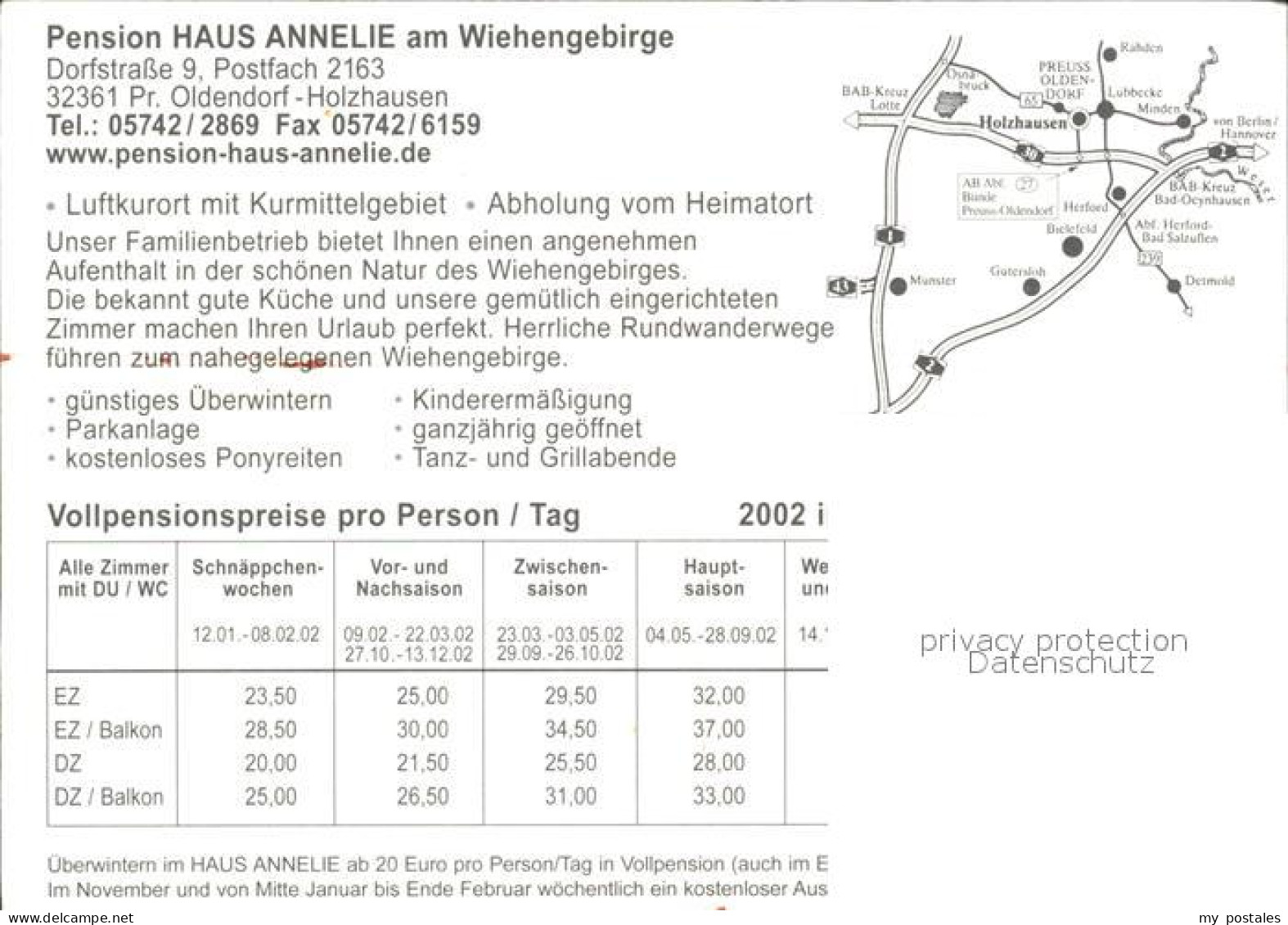 72041945 Holzhausen Luebbecke Pension Haus Annelie Wiehengebirge Pony Preussisch - Getmold