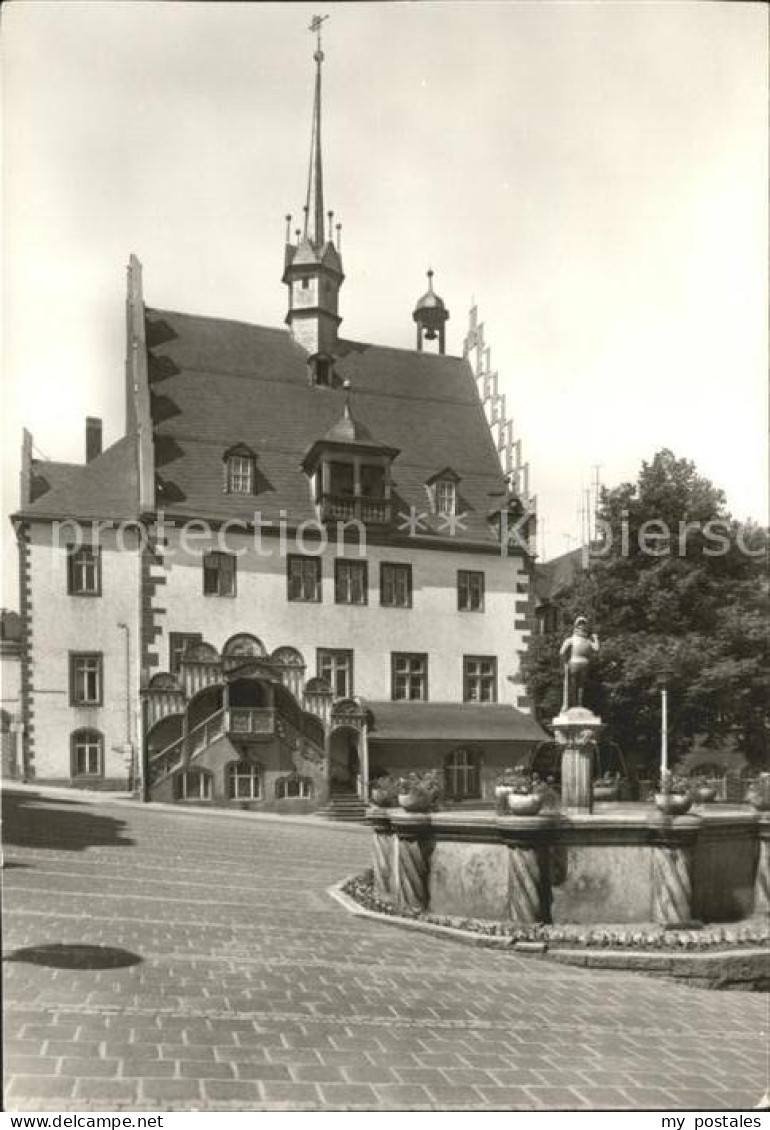 72041369 Poessneck Rathaus Mit Freitreppe Brunnen Poessneck - Poessneck