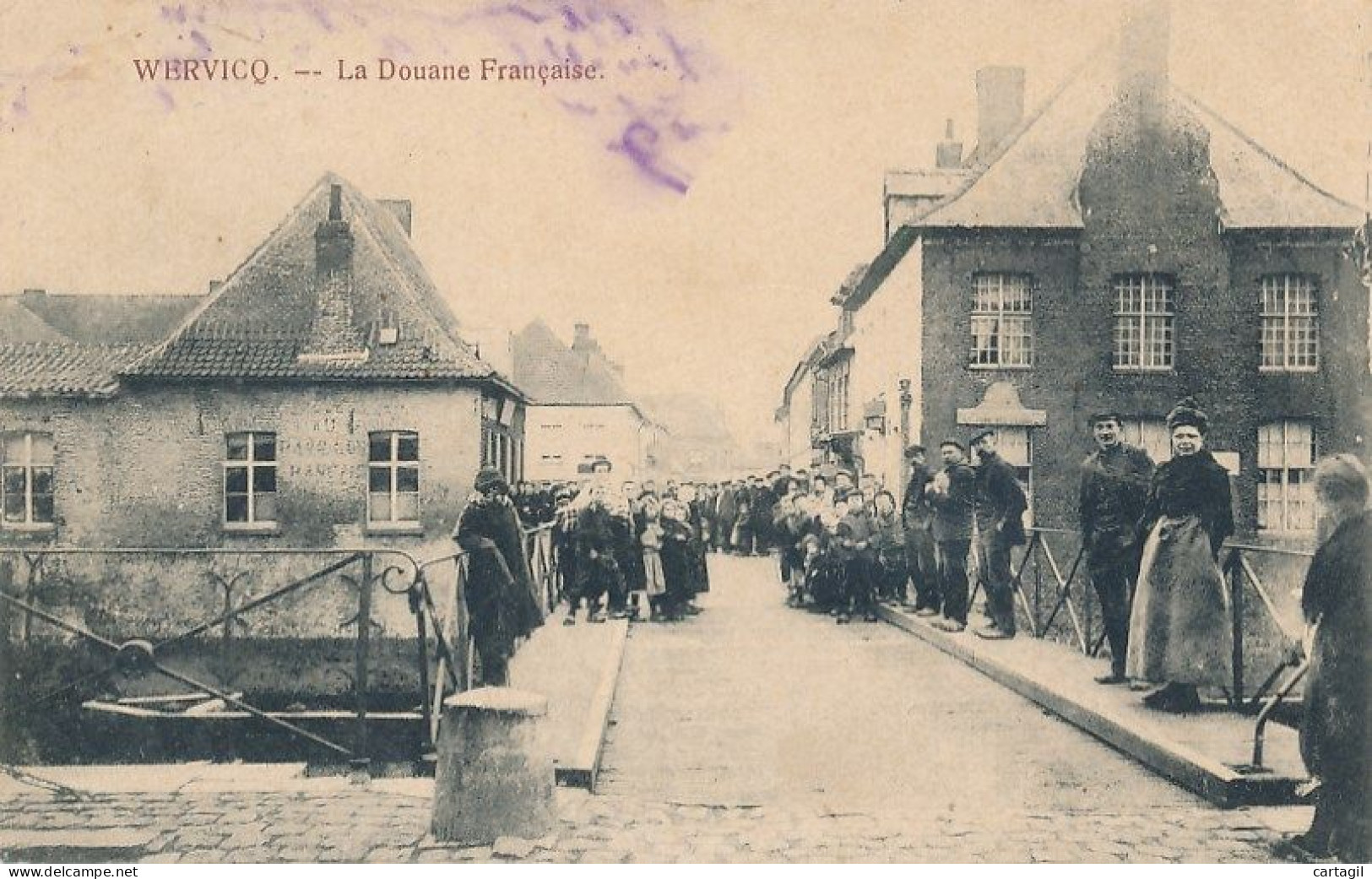 CPA (Cachet Feldpost 1915) -25766-Belgique- Wervik Wervicq -La Douane Francaise (belle Animation) - Livraison Offerte - Wervik