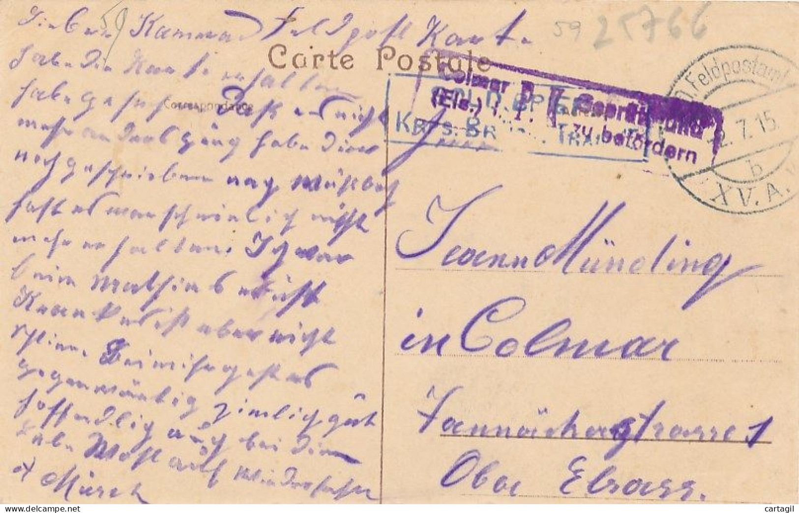 CPA (Cachet Feldpost 1915) -25766-Belgique- Wervik Wervicq -La Douane Francaise (belle Animation) - Livraison Offerte - Wervik