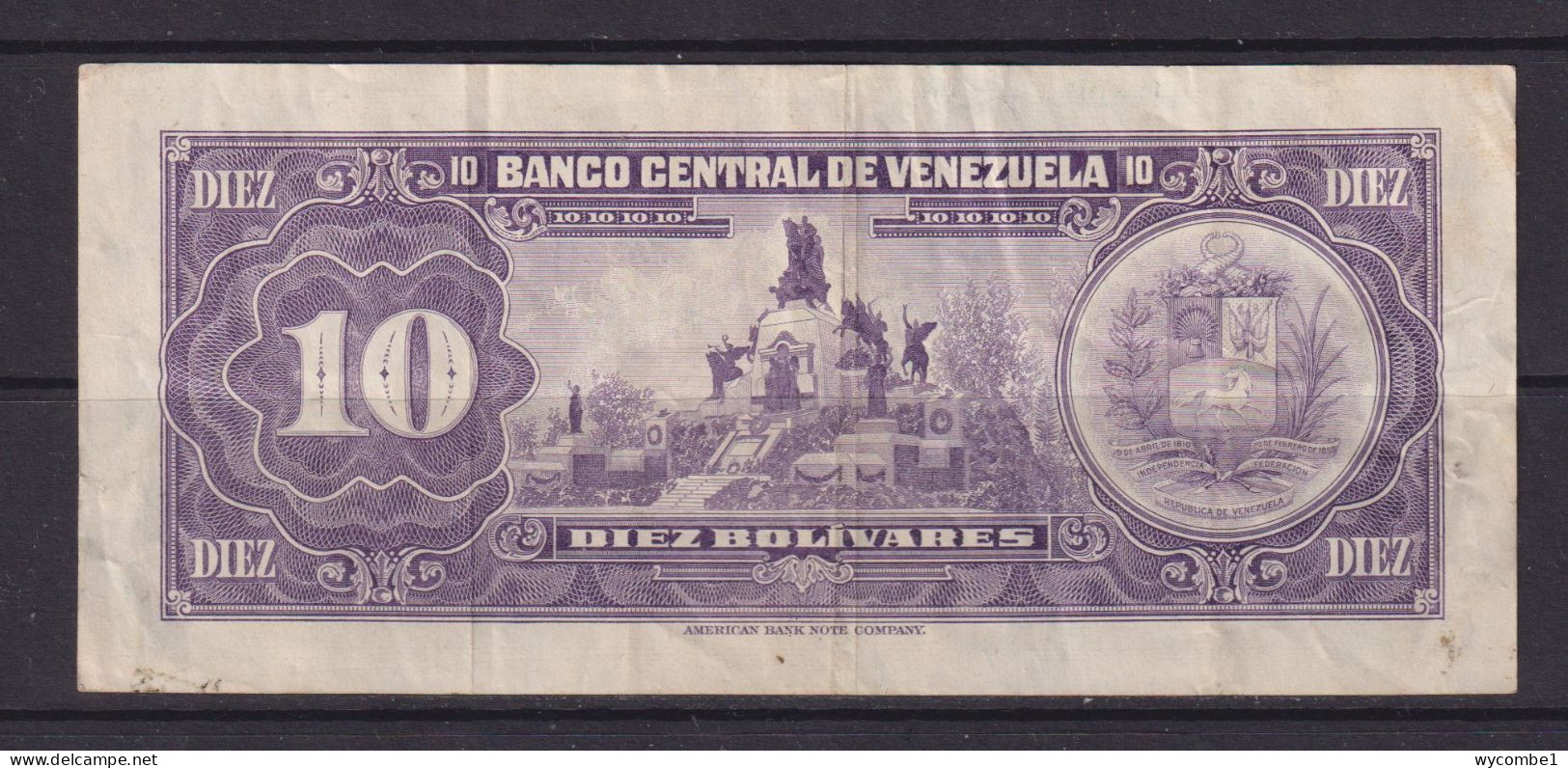 VENEZUELA -  1976 10 Bolivares Circulated Banknote - Venezuela