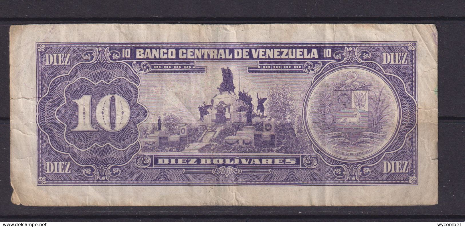 VENEZUELA -  1992 10 Bolivares Circulated Banknote - Venezuela