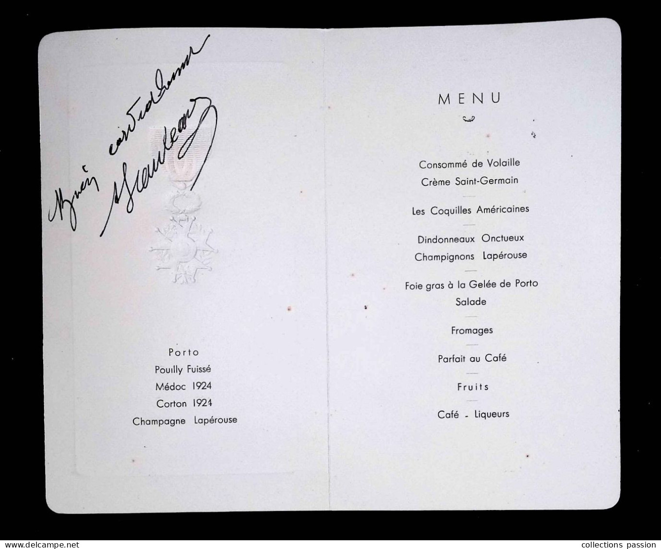 Menu, 1938, Nomination Dans L'ordre De La Légion D'Honneur, Chambre Syndicale Des Bruleurs De Café, Frais Fr 1.95 E - Menus