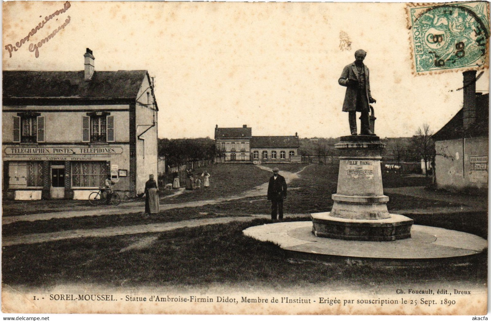 CPA Sorel-Moussel Statue D'Ambroise-firmin Didot (1278046) - Sorel-Moussel