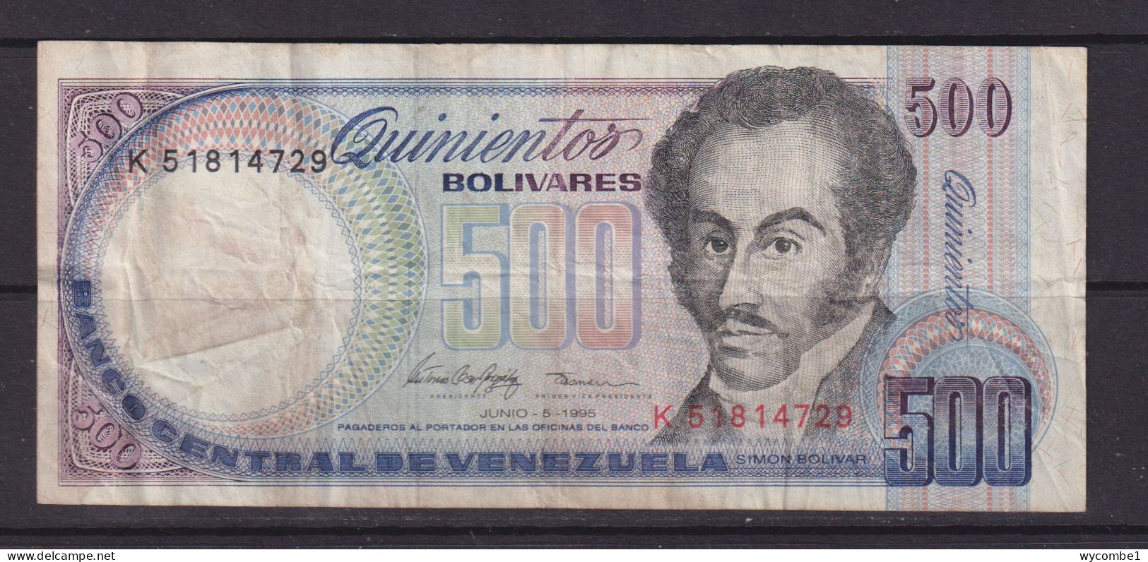 VENEZUELA -  1995 500 Bolivares Circulated Banknote - Venezuela