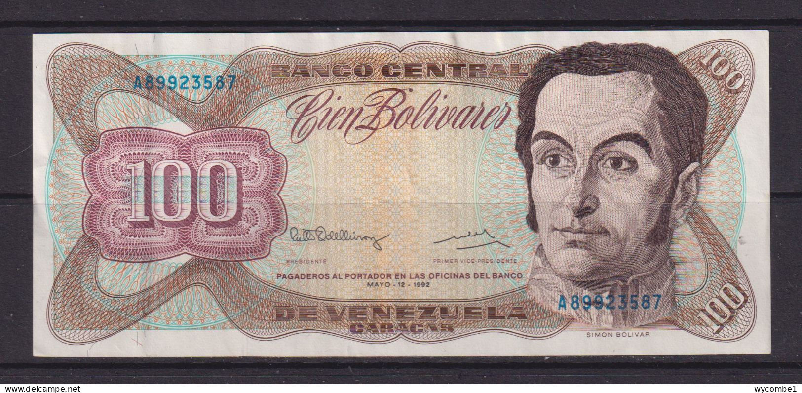 VENEZUELA -  1992 100 Bolivares Circulated Banknote - Venezuela