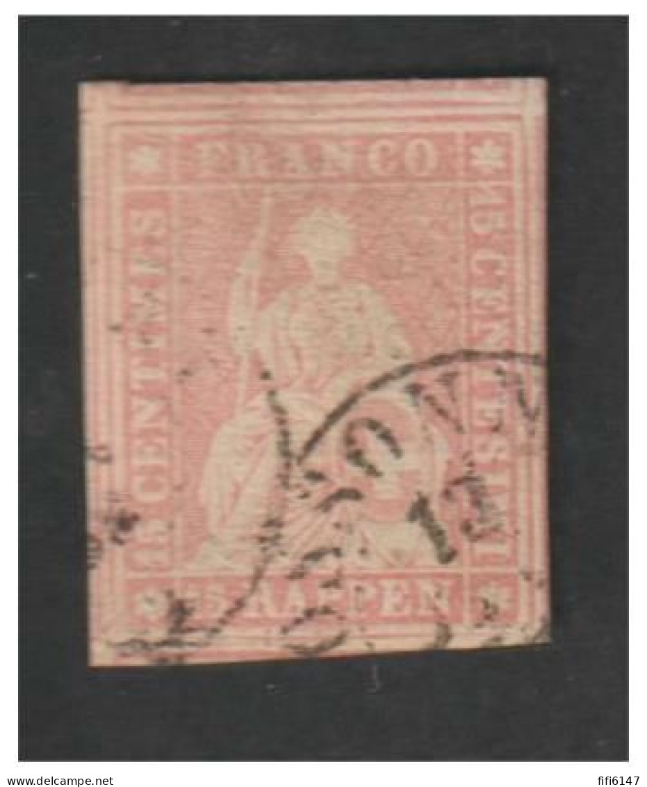 SUISSE --15 Rp Rose --papier épais --marges Intactes --signé - Usados