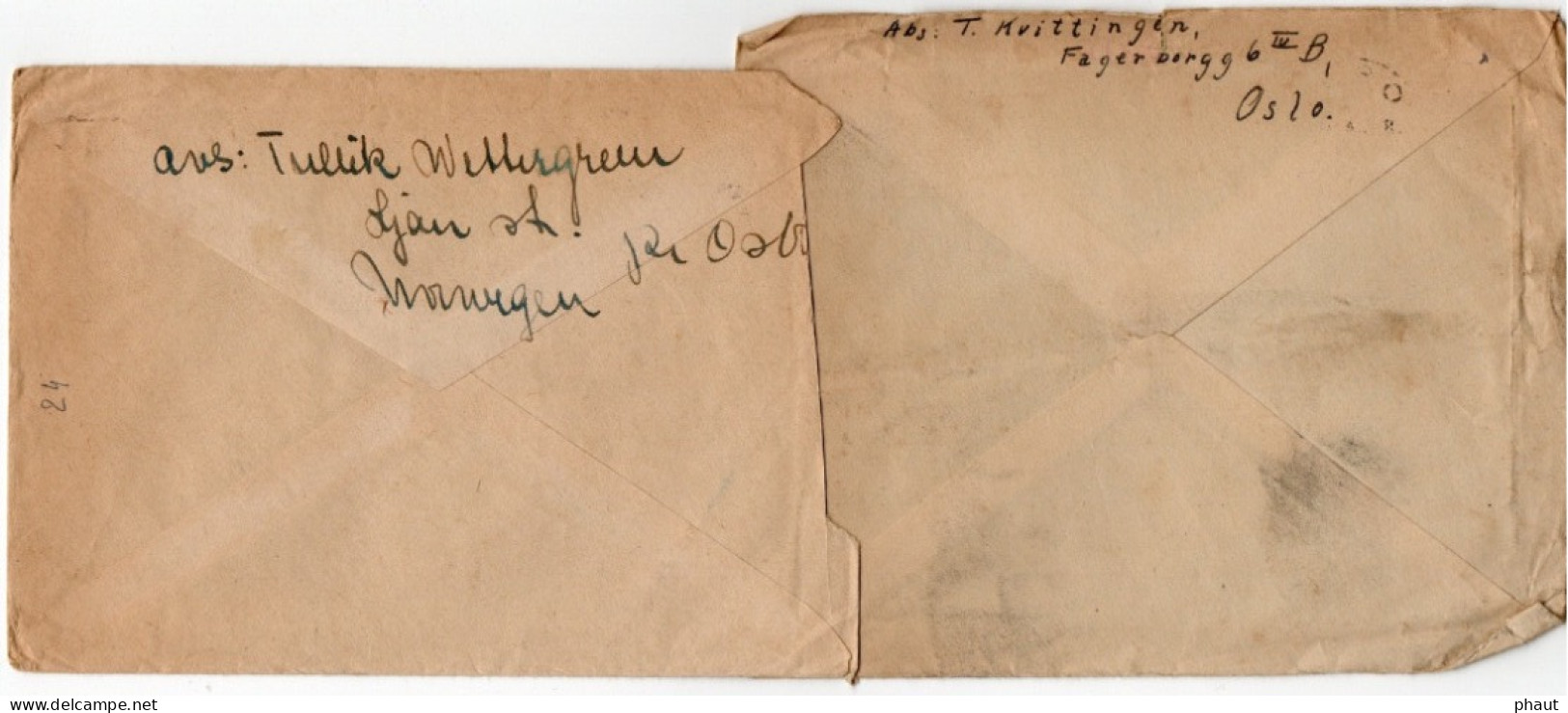 Deux Enveloppes Affranchies D'OSLO Juillet 44 - Storia Postale