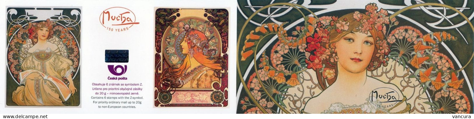 ** Booklet 635 A Czech Republic Alfons Mucha Zodiac Signs 2010 Pink Logo 4th Plate - Mitología