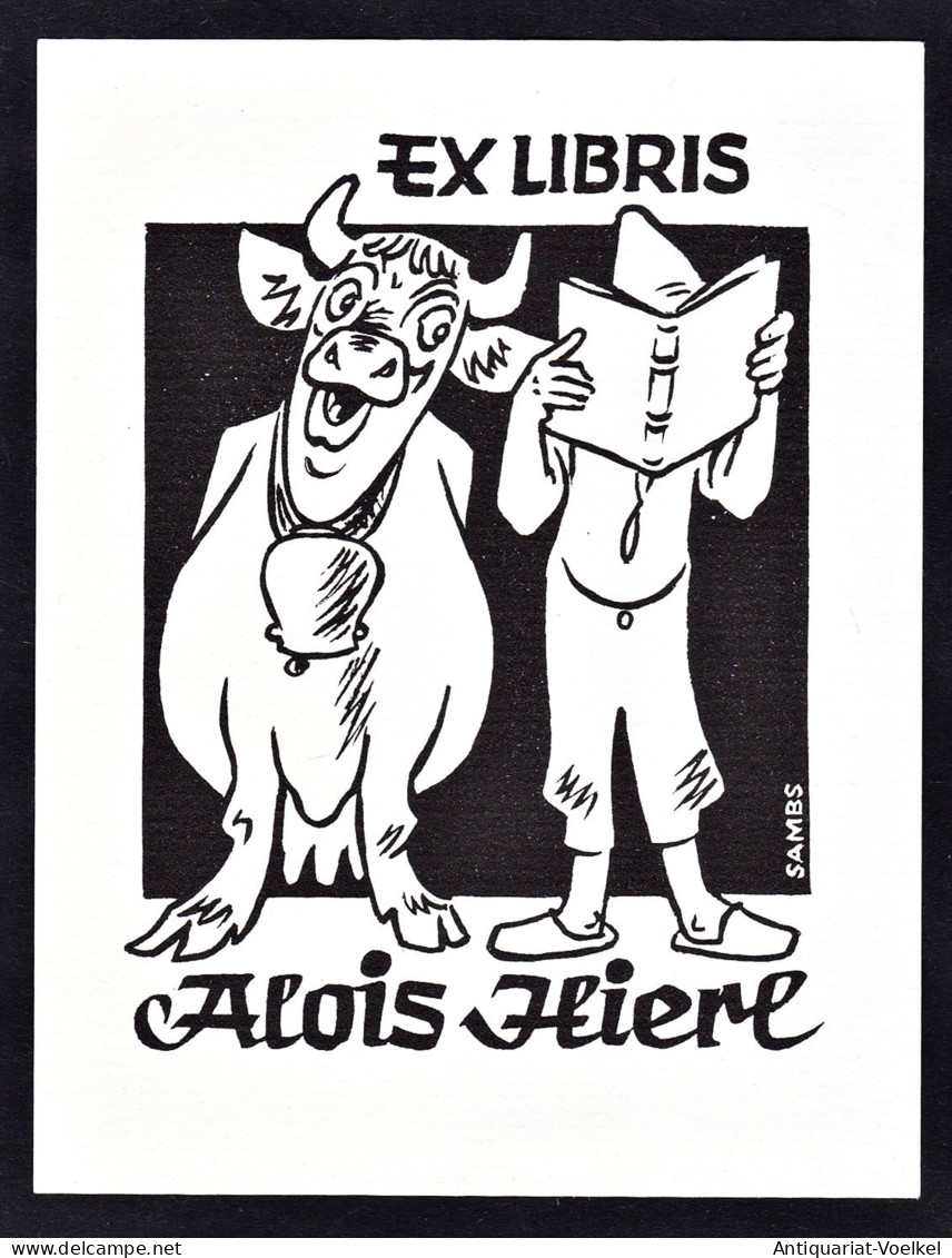Ex Libris Alois Hierl - Kuh Cow Exlibris Ex-libris Ex Libris Bookplate - Ex-libris