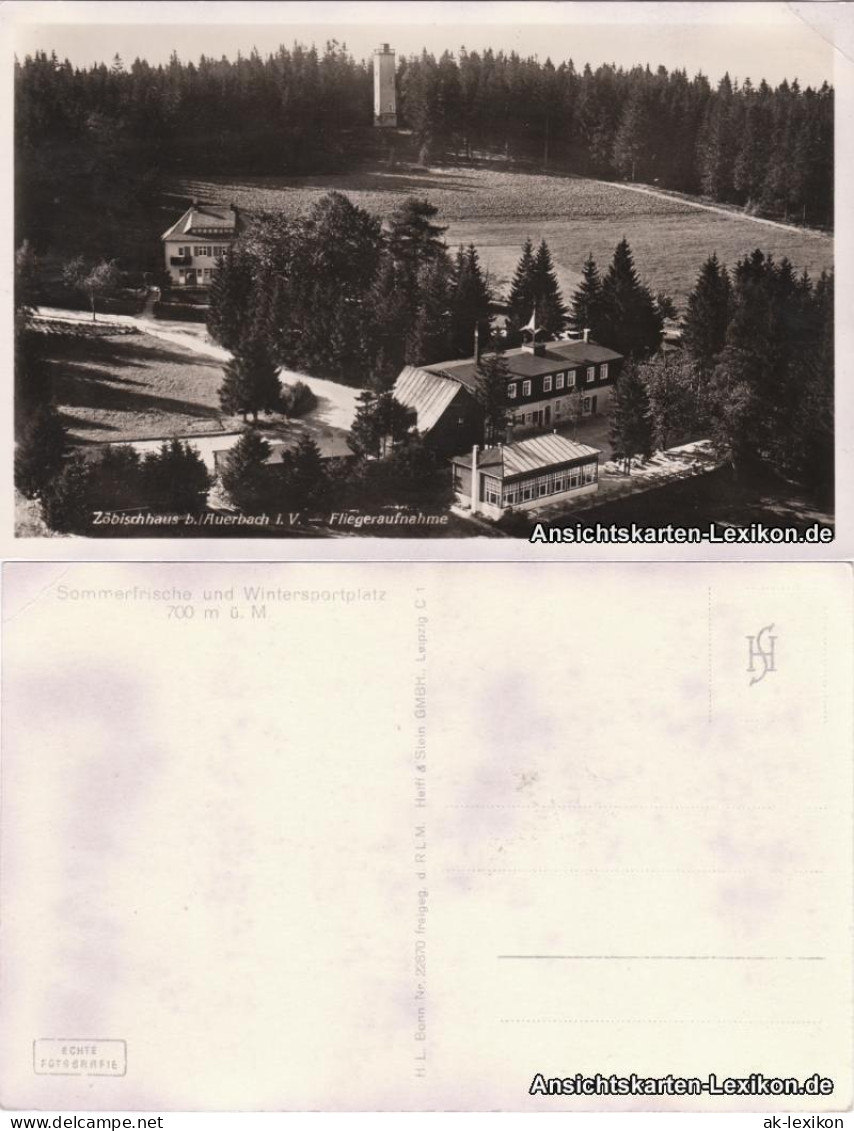 Ansichtskarte Auerbach (Vogtland) Fliegeraufnahme - Zöbischhaus 1934  - Auerbach (Vogtland)