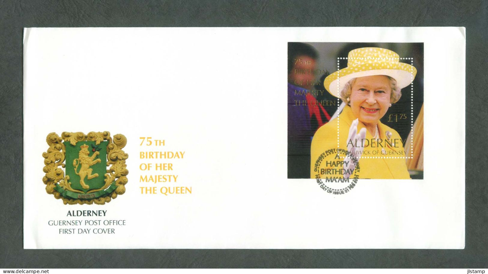 Alderney 2001  Queen Elizabeth II Sheet FDC - Alderney