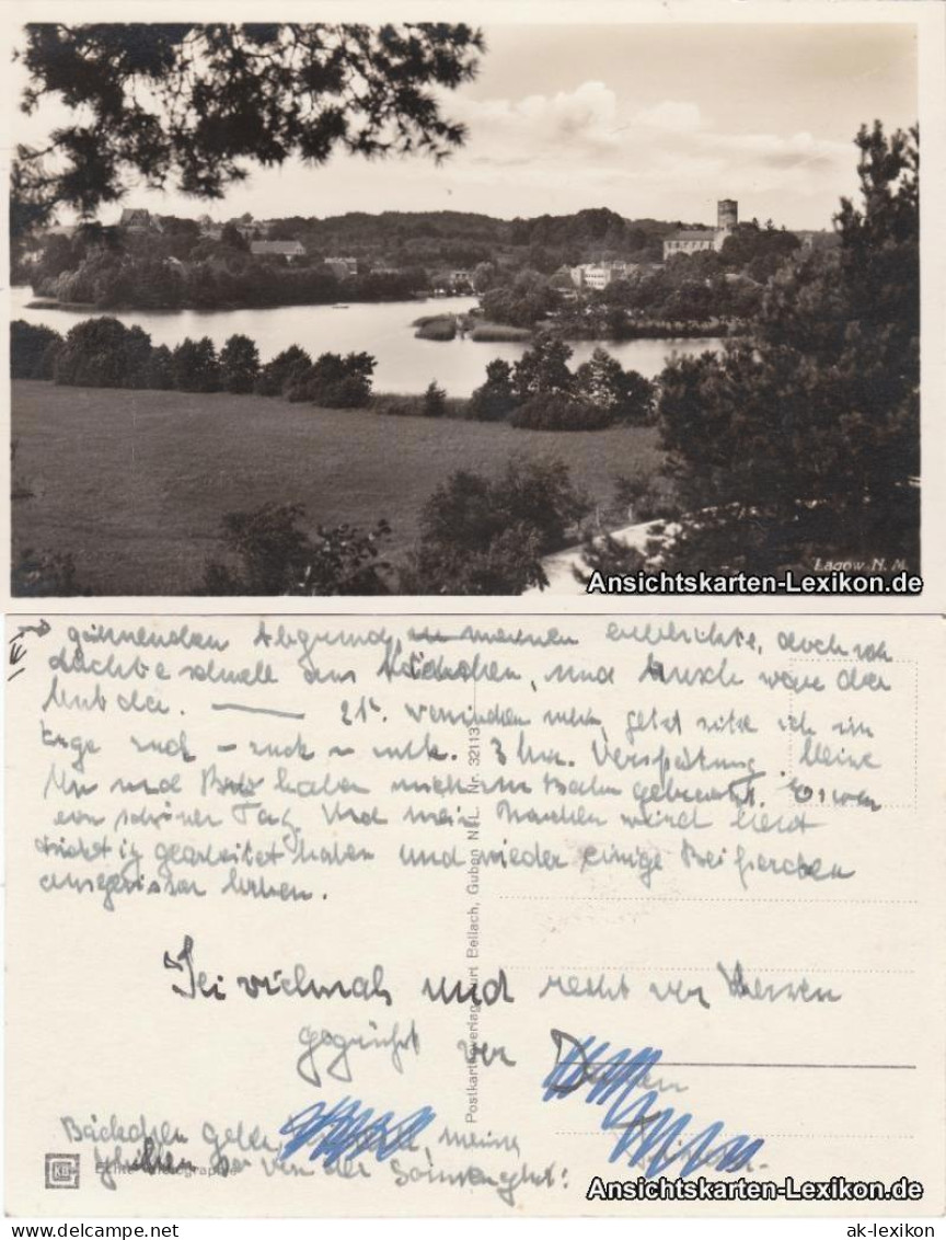 Postcard Lagow &#321;agów Totalansicht 1932  - Neumark