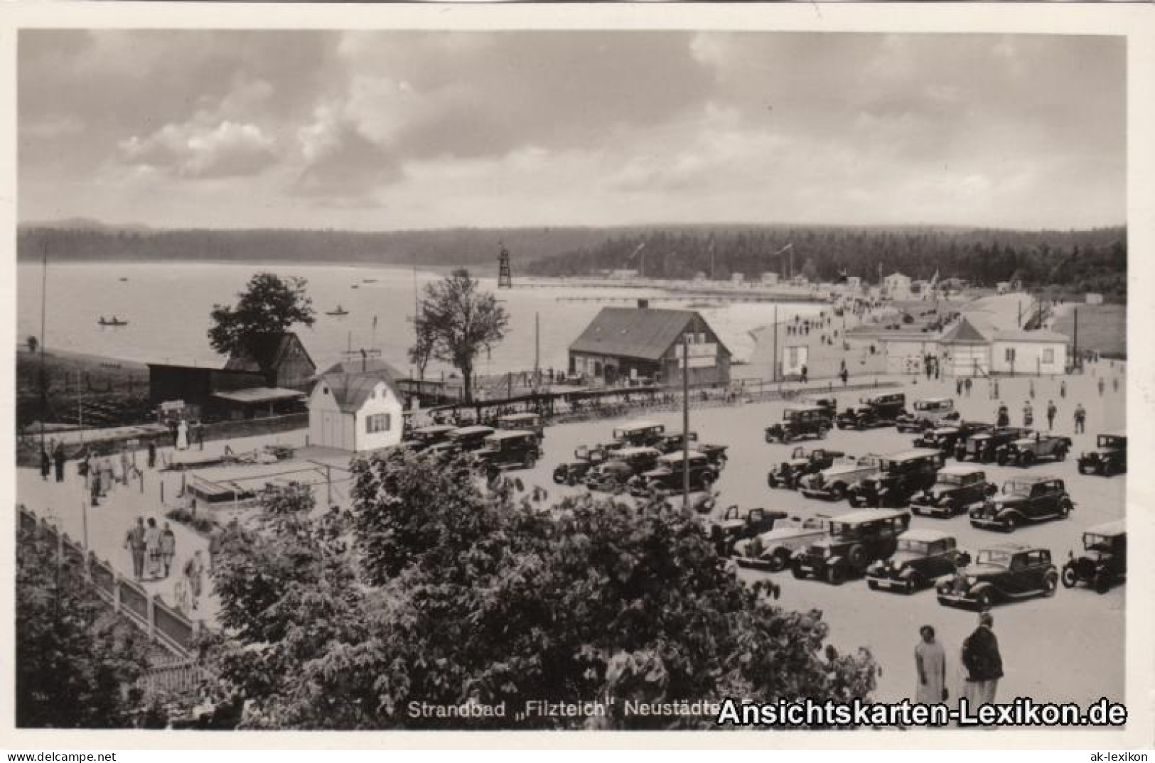 Neustädtel-Schneeberg (Erzgebirge) Filzteich, Parkplatz Und Gaststätte 1934  - Schneeberg