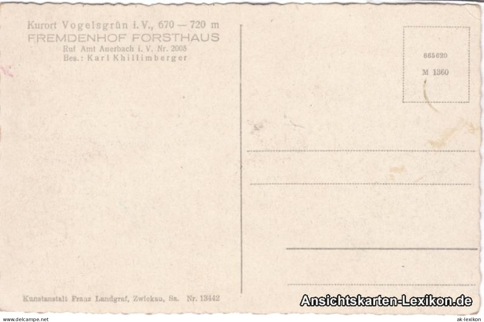 Vogelsgrün-Auerbach (Vogtland) Fremdenhof Forsthaus - Saal 1932  - Auerbach (Vogtland)