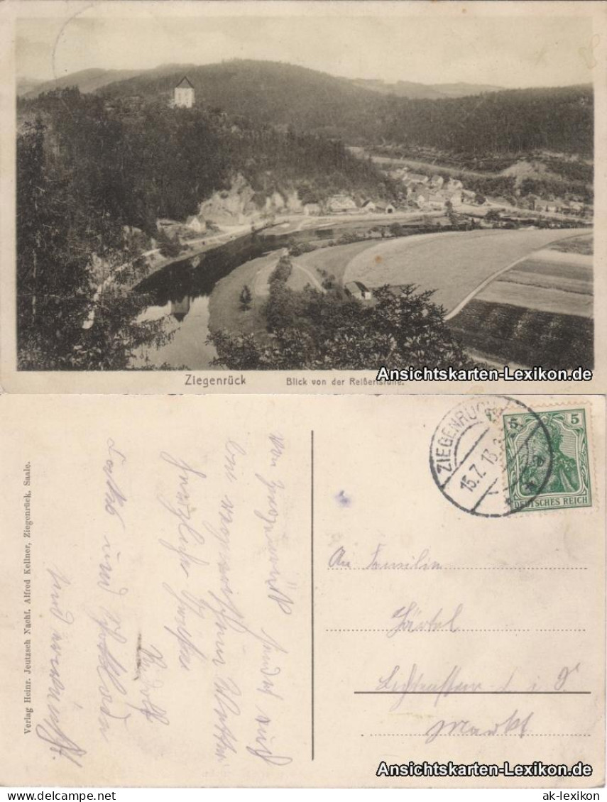 Ansichtskarte Ziegenrück&#47;Saale Blick Von Der Reißertsruhe 1913  - Ziegenrück
