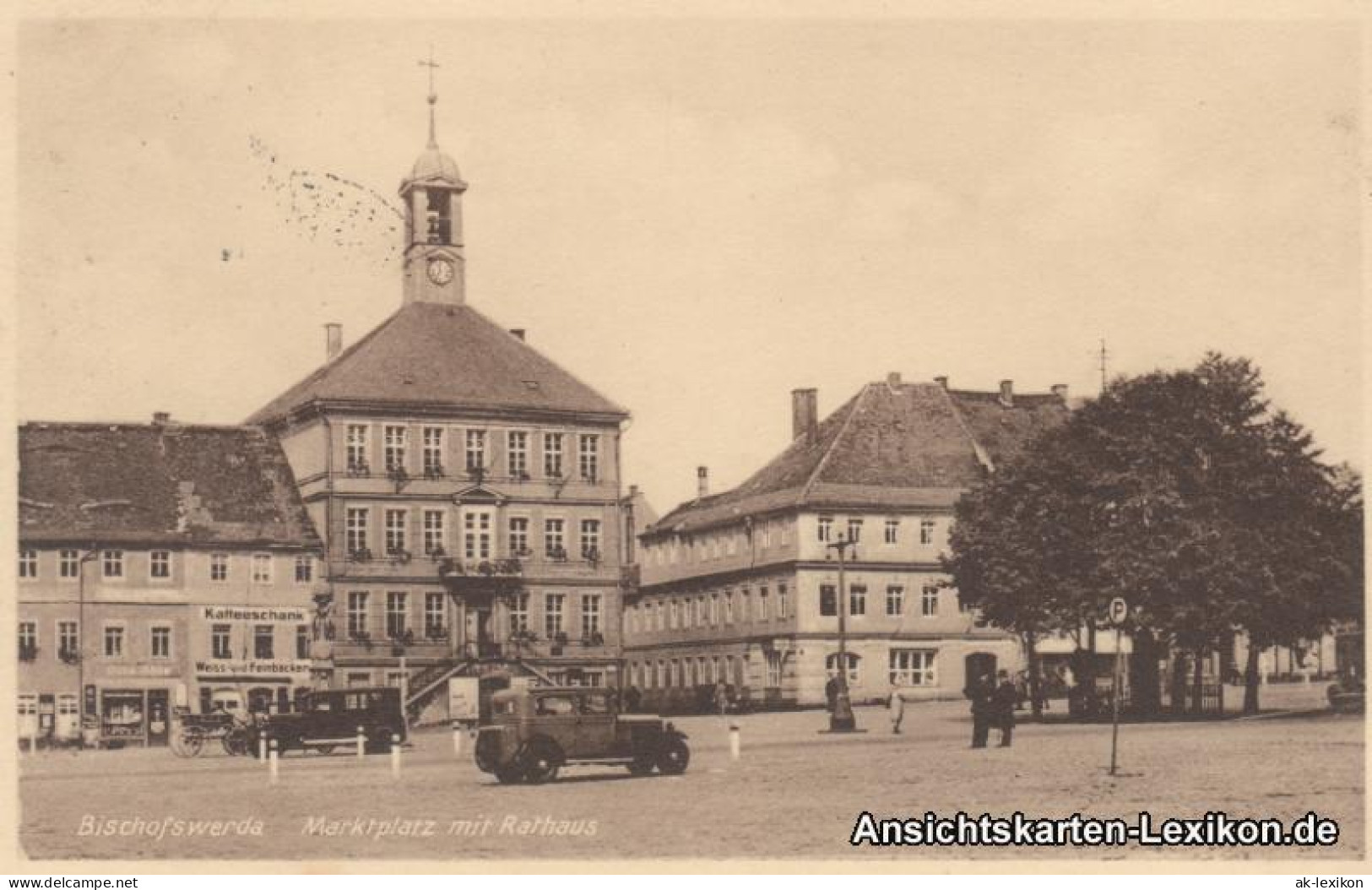 Ansichtskarte Bischofswerda Marktplatz, Autos Und Geschäfte 1942  - Bischofswerda