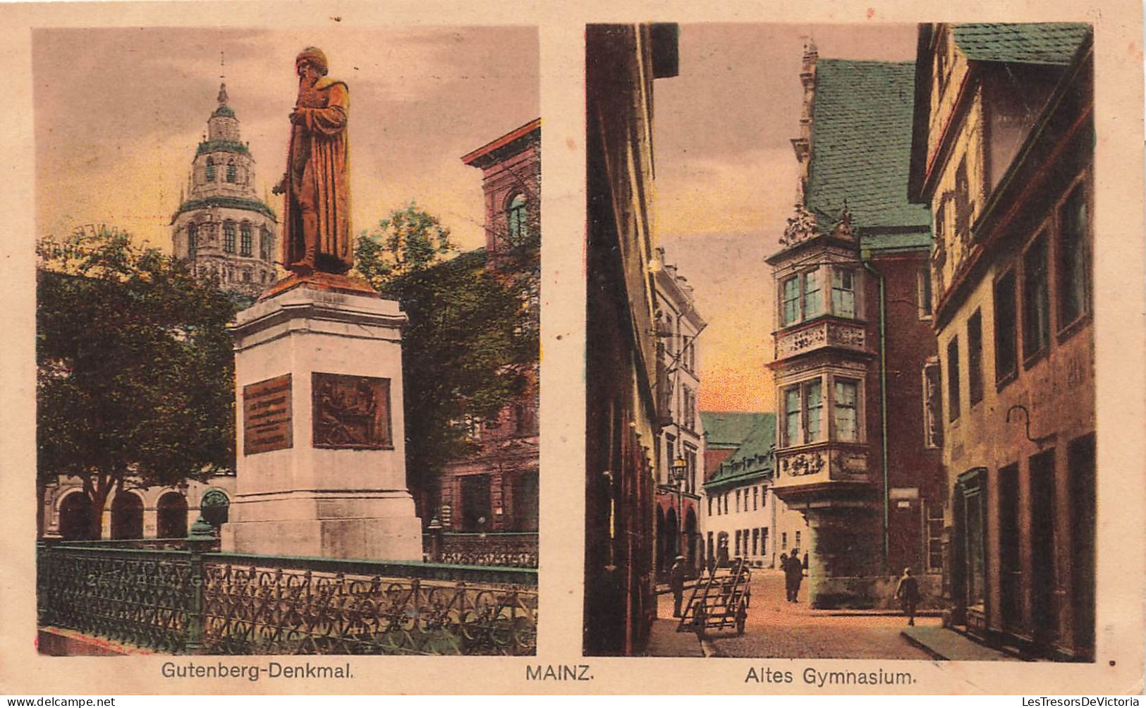 ALLEMAGNE - Mainz - Gutemberg Denkmal - Altes Gymnasium - Carte Postale Ancienne - Mainz