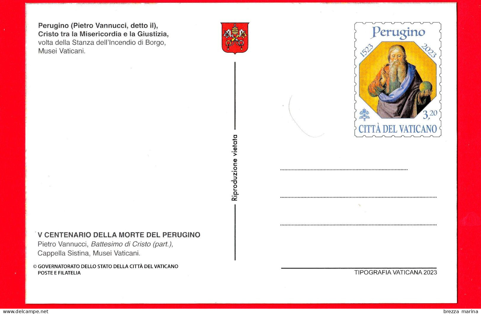 Nuovo - MNH - VATICANO - 2023 - Cartolina postale – 500 anni della morte di Pietro Vannucci, in arte Perugino – 8.20