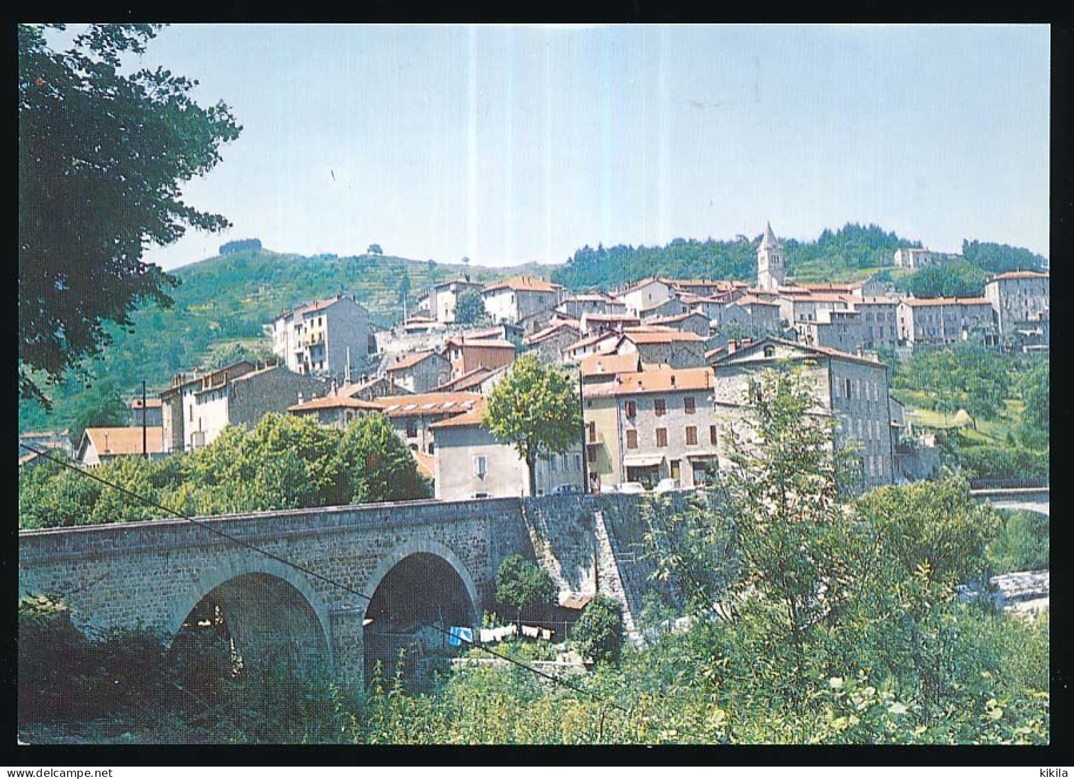 CPSM / CPM 10.5 X 15 Ardèche SAINT MARTIN DE VALAMAS  Vue Générale Le Pont - Saint Martin De Valamas