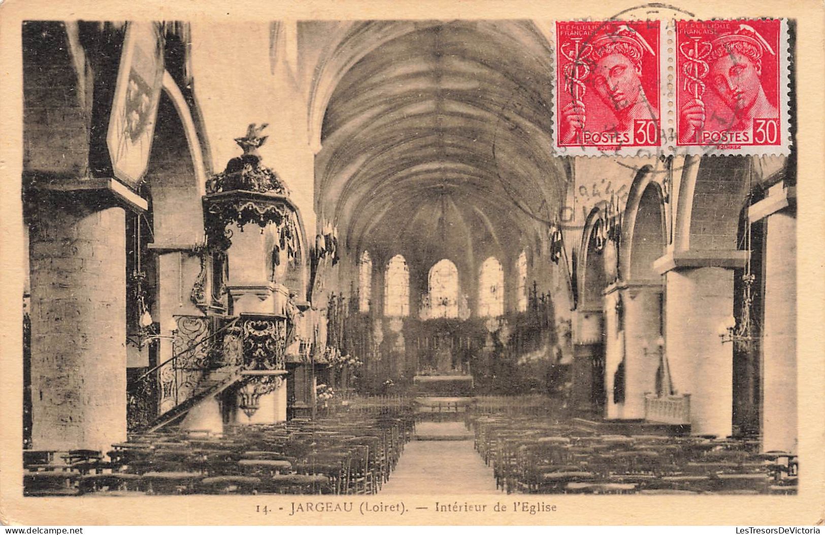 FRANCE - Jargeau (Loiret) - Intérieur De L'Eglise - Carte Postale Ancienne - Jargeau