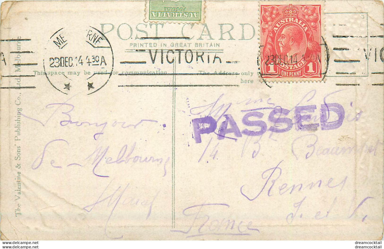 (B&P) Australie MELBOURNE General Post Office 1914 Carte Un Peu Usée Mais Carte De Luxe... - Melbourne