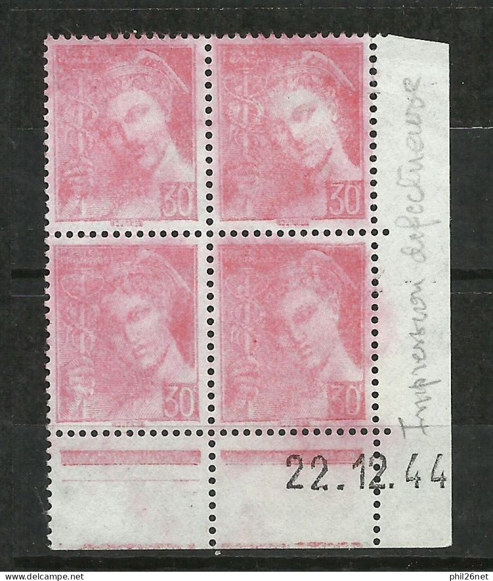 France   N° 412 Bloc De  4 Coin Daté Impression Défectueuse  Neufs  ( *  )  B /T B    Voir Scans  Soldé  ! ! ! - Unused Stamps